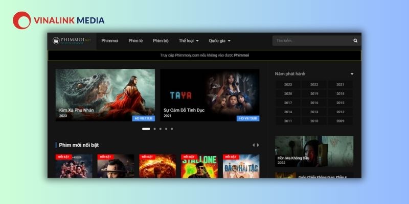Website giới thiệu ngành phim ảnh